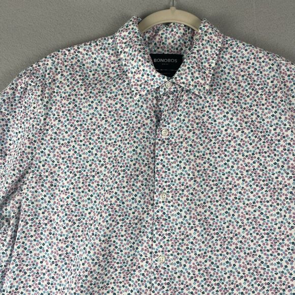 Bonobos Riviera Shirt Mens XL Long Stretch Tailored Fit Floral Button Up Preppy - Picture 2 of 13